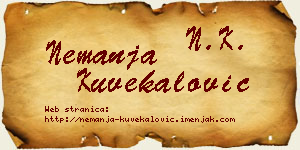Nemanja Kuvekalović vizit kartica